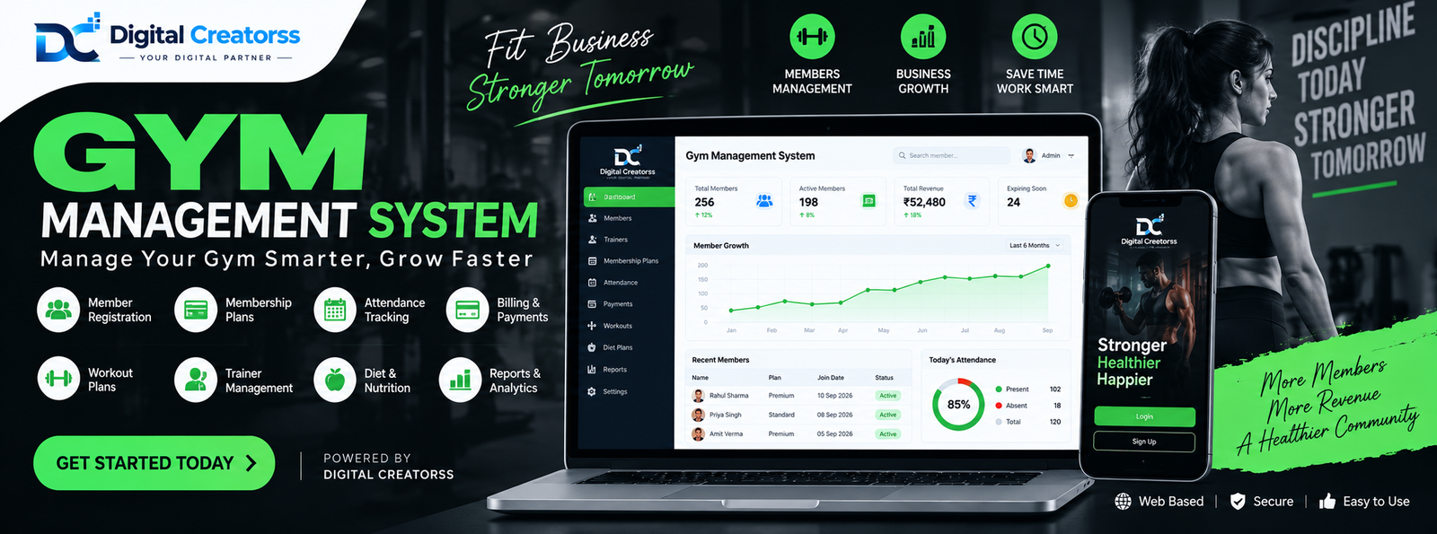 Gym Management Software — demo software by Digital Creatorss