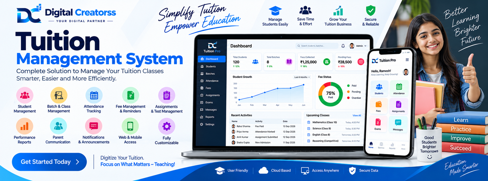 Tuition Management — demo software by Digital Creatorss